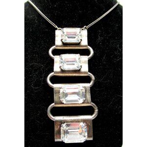 ARIS GELDIS PARIS Sparkling Ice Rhinestone Modernist Vintage Necklace
